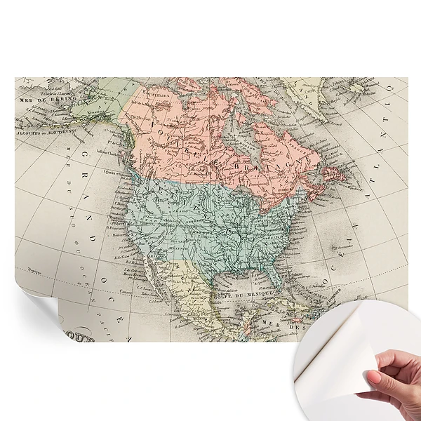 Samolepiaca nástenná fototapeta historická mapa
