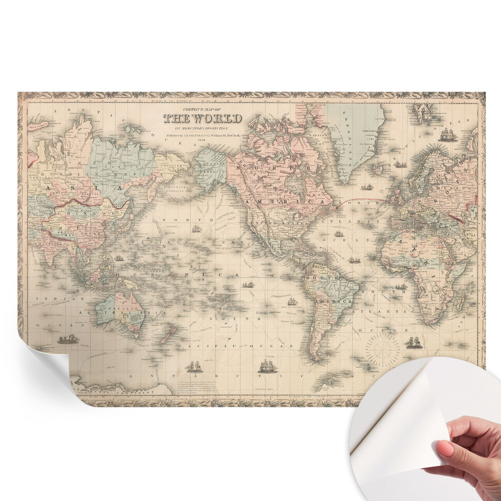 Samolepiaca nástenná maľba Historická mapa