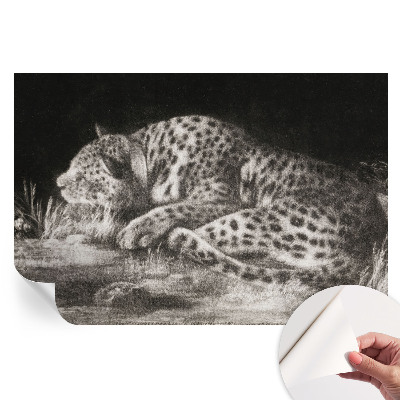 Samolepiaca fototapeta do spálne Leopard odpočíva