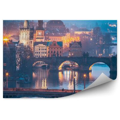 Fototapeta Staro mestno jedro na reki Vltavi luči