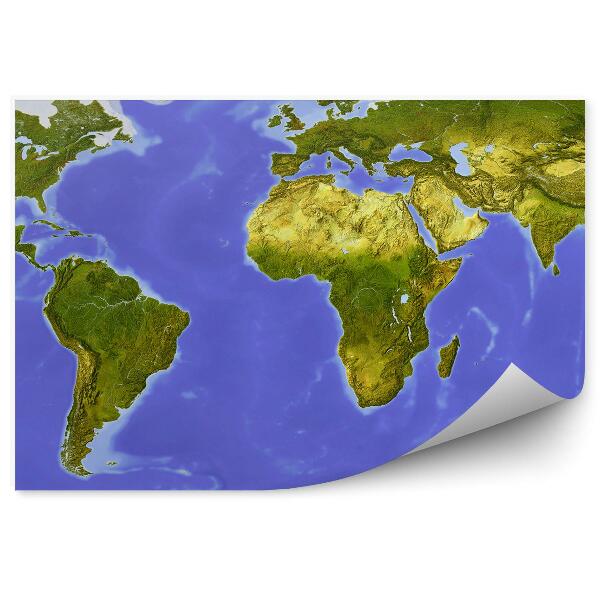 Fototapeta na stenu Fyzická mapa sveta kontinentov