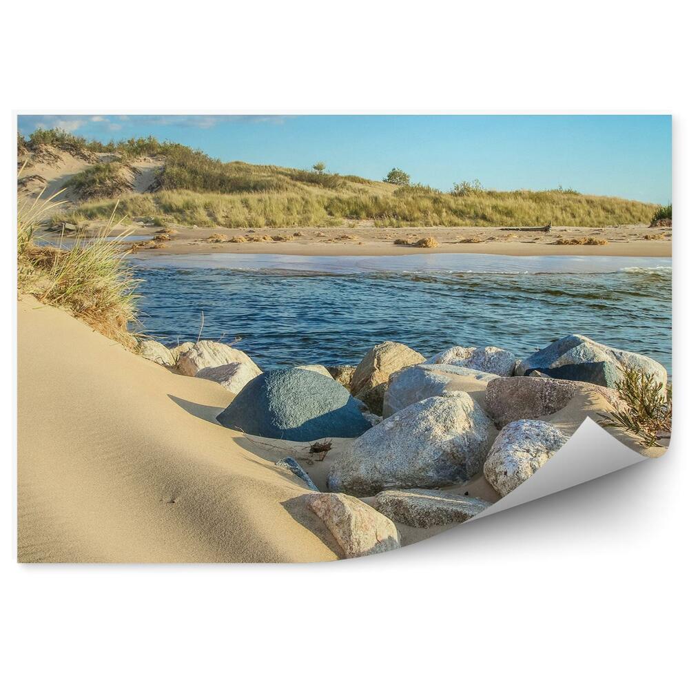Fototapeta Skaly Obloha Mraky Tráva Oceán Pláž Duny