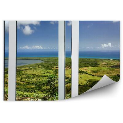 Fototapeta Príroda krajina obloha mraky okenný rám