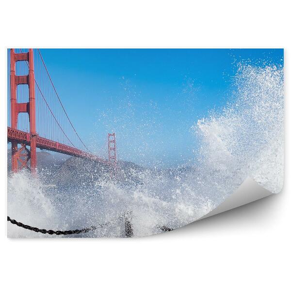 Fototapeta na stenu Vlny vody na moste Golden Gate