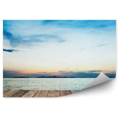 Fototapeta Drevená Terasa More Západ Slnka
