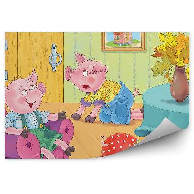 Fototapeta Tri prasiatka v domčeku na hranie