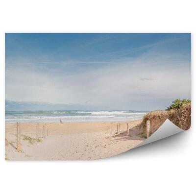 Fototapeta Pláž Tráva Duny Oceán Vlny Obloha Mraky Pne