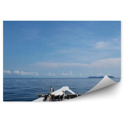 Fototapeta Výletná Loď Hora Obloha Mraky More