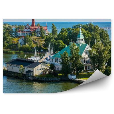 Fototapeta na stenu Budovy Jachty Stromy Ostrovy Helsinki Finsko Oceán Stromy