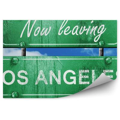 Fototapeta Zelená dopravná značka Los Angeles obloha mraky