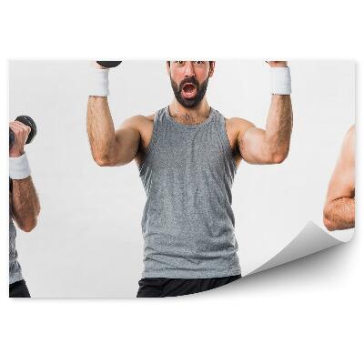 Fototapeta Srečni moški uteži