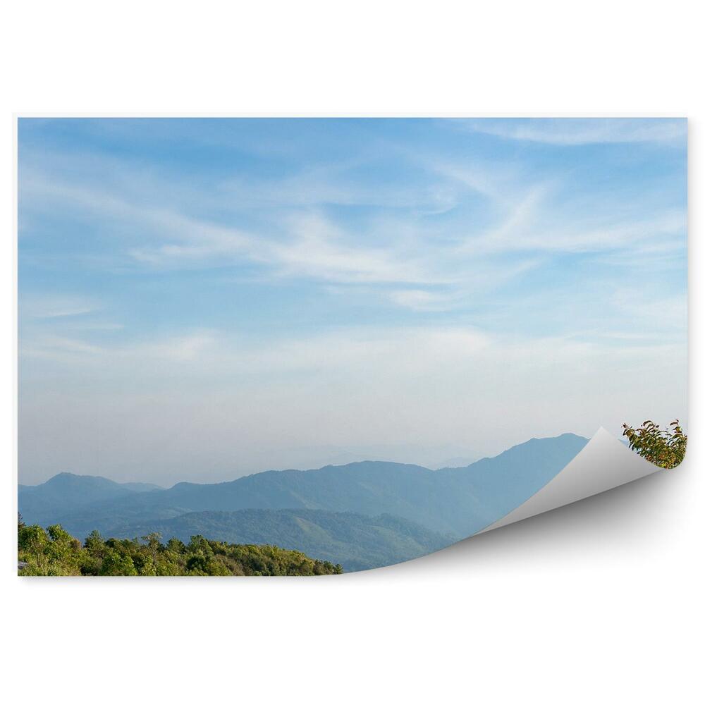 Fototapeta Hory Zelená Cesta Stromy Obloha Mraky