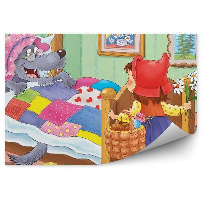 Fototapeta do detskej izby Vlk prezlečený za babičku domčeka