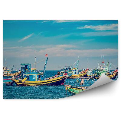 Fototapeta Rybárske Člny Farebná Voda