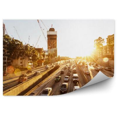 Fototapeta na stenu Dopravná Zápcha Cesta Ulica Mesto Budovy