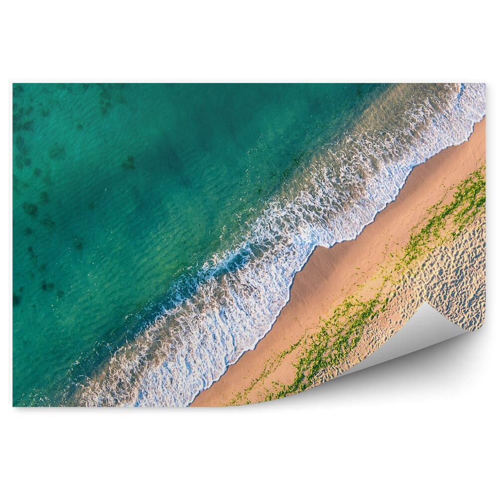 Fototapeta na stenu Letecký Pohľad Oceán Vlny Piesok Pláž Loď