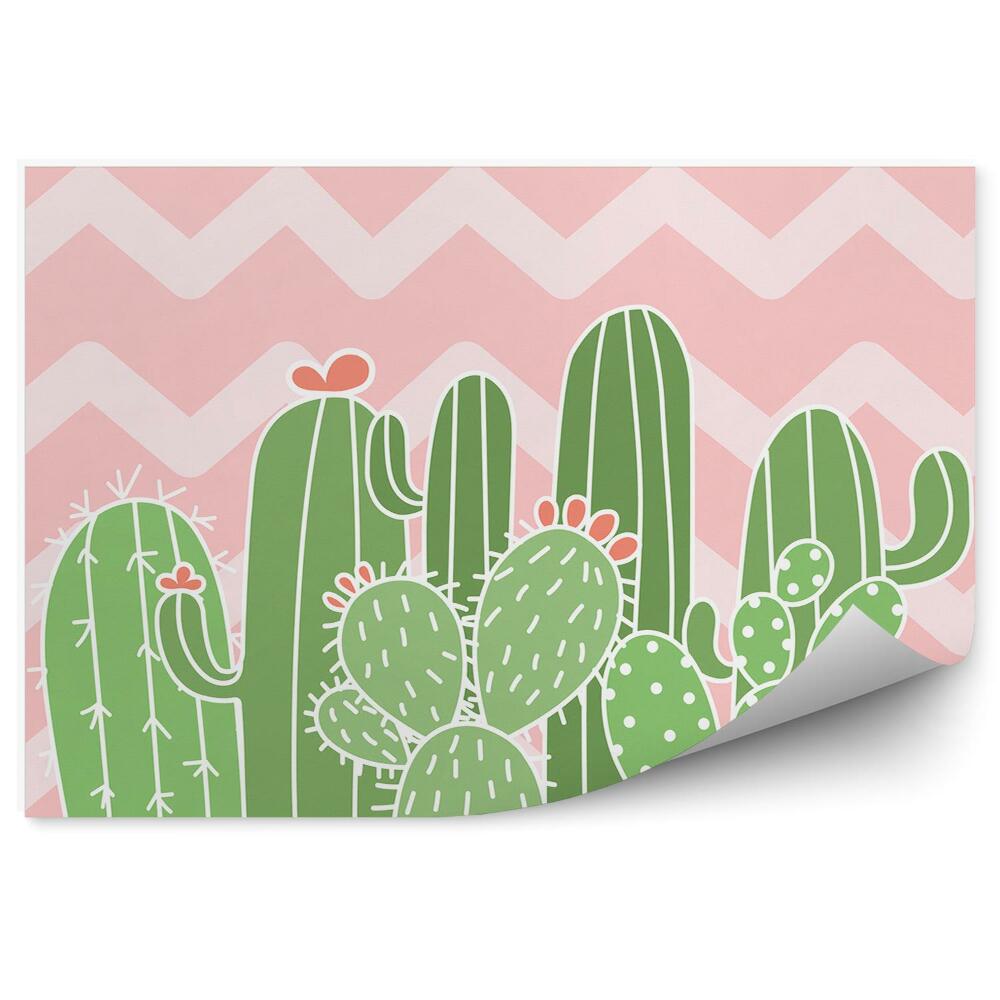 Detská fototapeta Geometrický vzor pruhované kaktusy