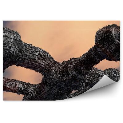 Fototapeta 3d Futuristická Vesmírna Loď Ufo Obloha Mraky