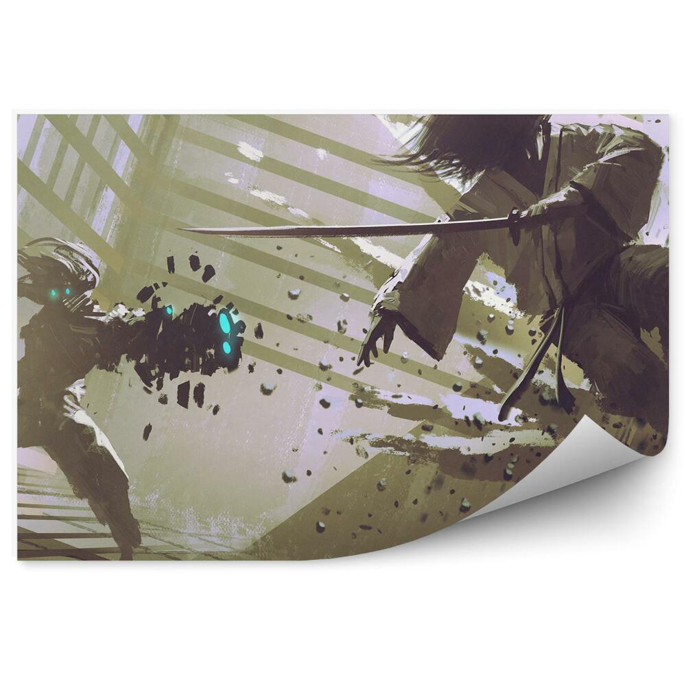 Fototapeta Bojový samuraj robot sci-fi