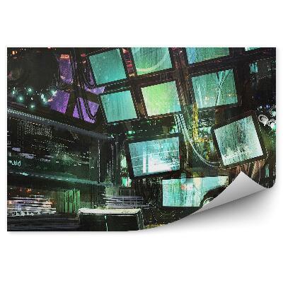 Fototapeta na stenu Veliteľské centrum monitory vesmírnej lode