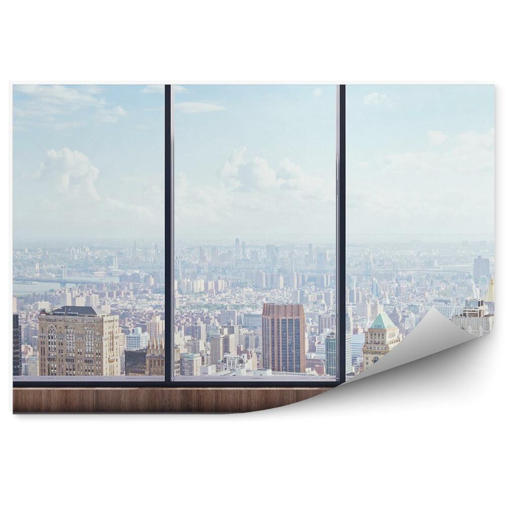 Fototapeta Pohľad zhora na mesto za oknom