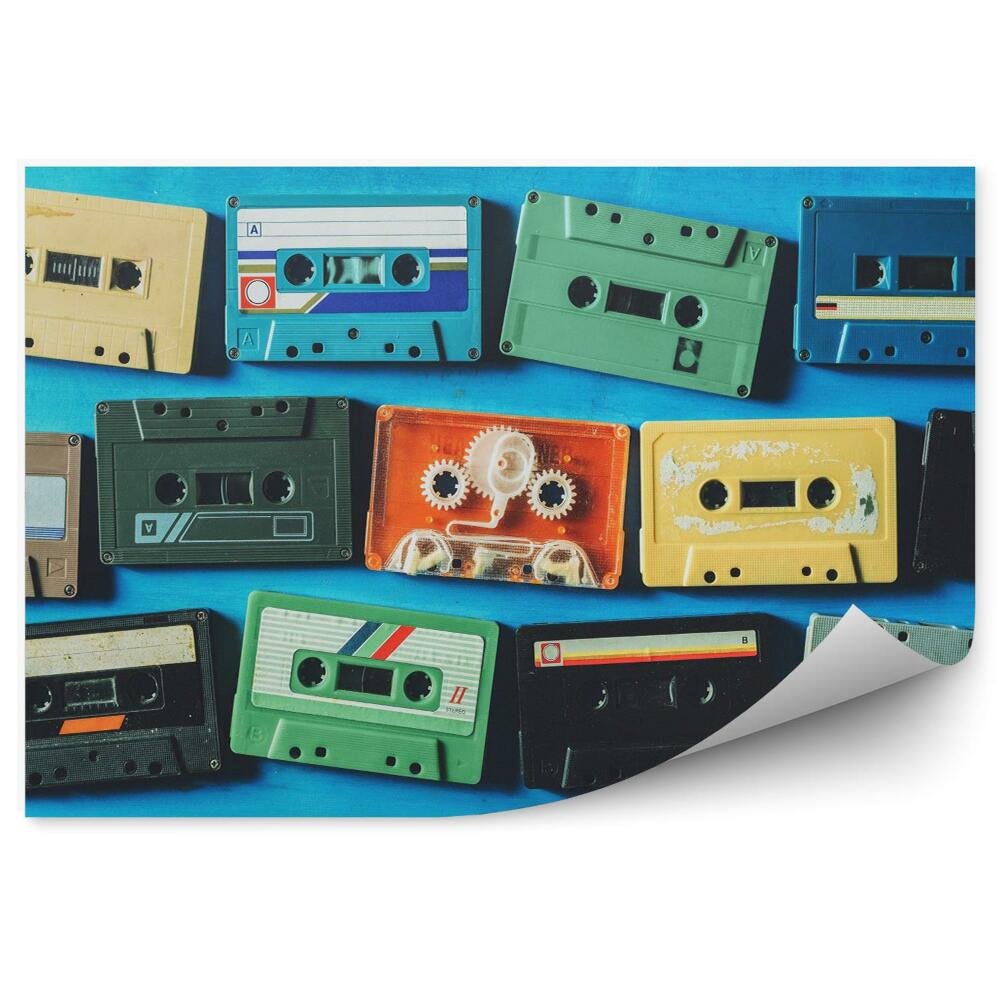 Fototapeta Stará kazeta na modrom pozadí