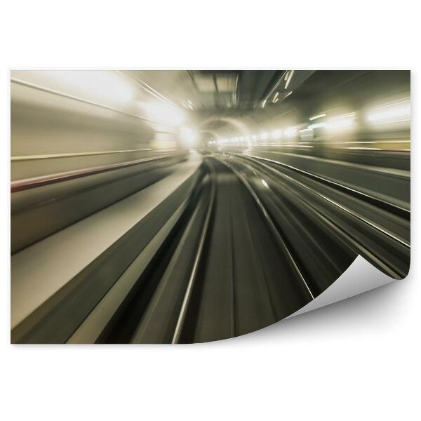 Fototapeta Podzemný Tunel Metra Rýchlosť Vlaku
