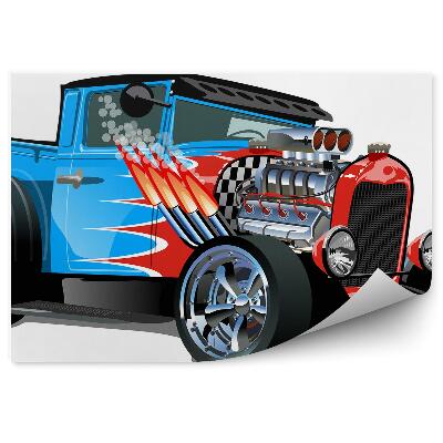 Fototapeta do detskej izby Grafika športového auta s ohňom