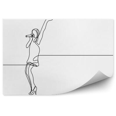 Fototapeta Nepretržitá kresba speváka 