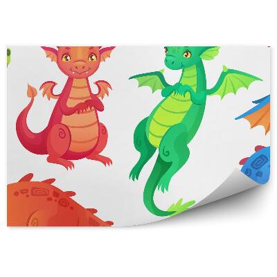 Fototapeta na stenu Skupina farebných drakov