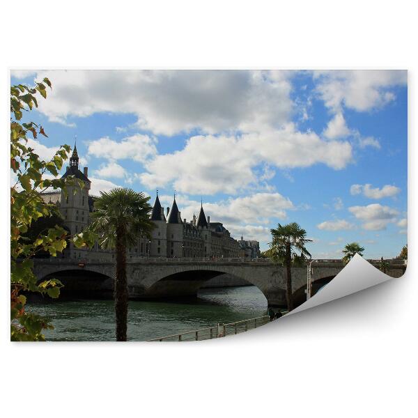 Fototapeta na stenu Móla na Seine Paríž stromy palmy ľudia obloha mraky
