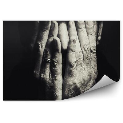 Fototapeta Muž Ruky Na Tvári Prsteň