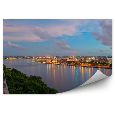 Fototapeta na stenu Havana stromy domy stena rieka obloha mraky svetlo