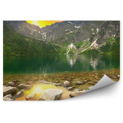 Fototapeta na stenu Hory Jazero Sneh Kamene Západ Slnka Tatra Kamene