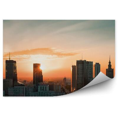 Fototapeta Mrakodrapy západ slnka Varšava