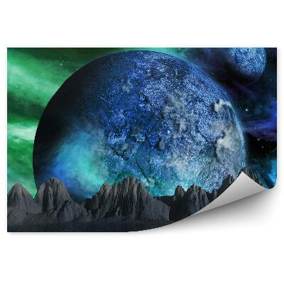 Fototapeta Skaly planéty farebná obloha vesmírne sci-fi