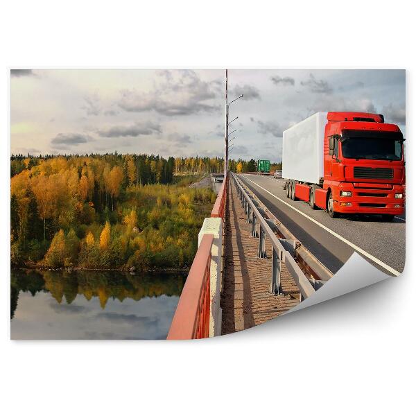 Fototapeta Nákladné auto na moste