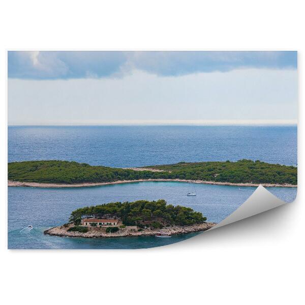 Fototapeta Ostrovy Rastliny Budovy Jachty Oceán Obloha Mraky