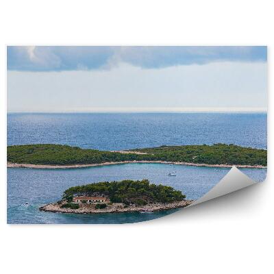 Fototapeta Ostrovy Rastliny Budovy Jachty Oceán Obloha Mraky