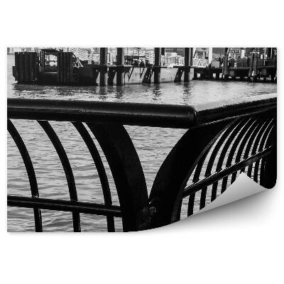 Fototapeta Čiernobiele Mólo Oceán Mrakodrapy Loď New York