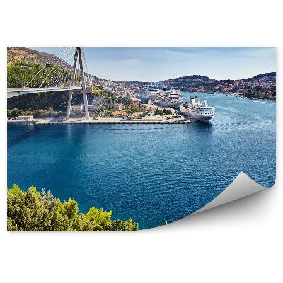 Fototapeta Most prístav lode mestská architektúra