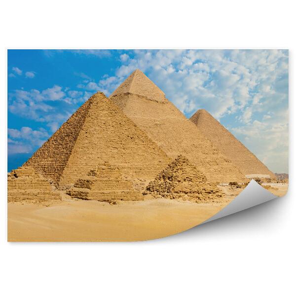 Fototapeta Pyramídy V Púšti Línia Ťavy V Piesku