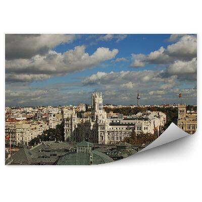 Fototapeta na stenu Madrid panoráma mesta budovy rastliny obloha mraky