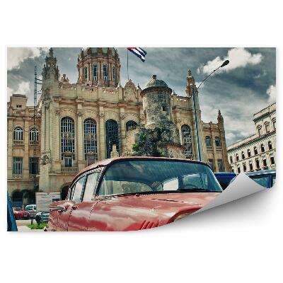 Fototapeta Historické červené auto stará havana