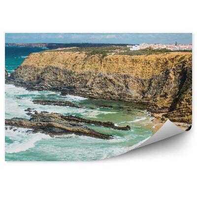 Fototapeta Útesy Pláž Oceán Atlantický Oceán Vlny Obloha Mraky Architektúra Zelená