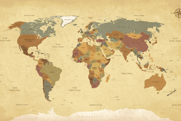 Fototapeta na stenu Mapa sveta vintage