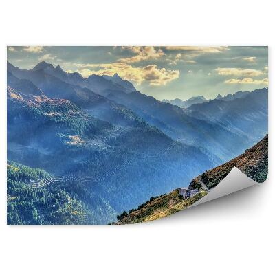 Fototapeta Gotthardský priesmyk švajčiarske alpy hory obloha mraky