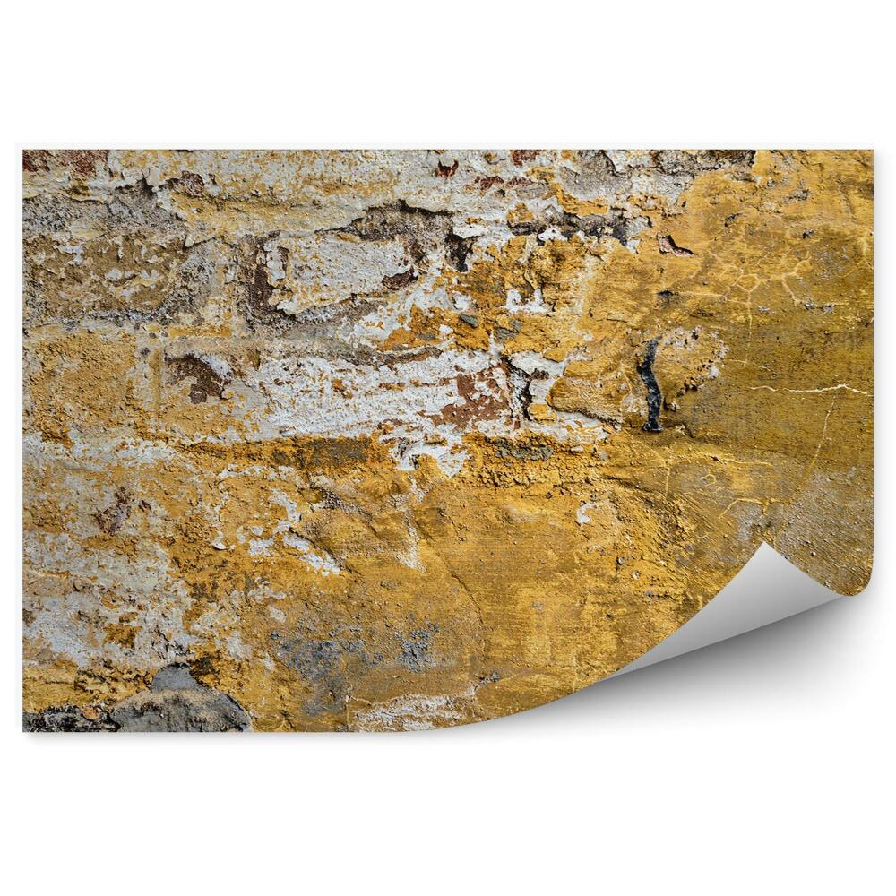 Fototapeta na stenu Tehlová stena s opadávajúcou omietkou