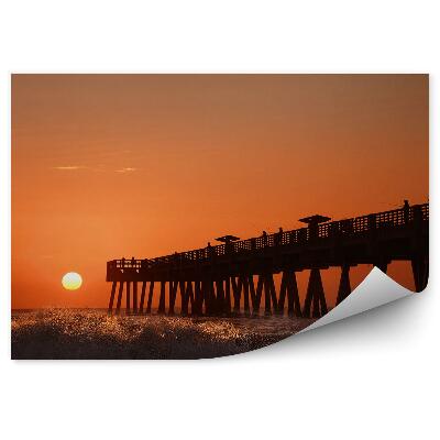 Fototapeta na stenu Mólo Ľudia Oceán More Západ Slnka Vlny