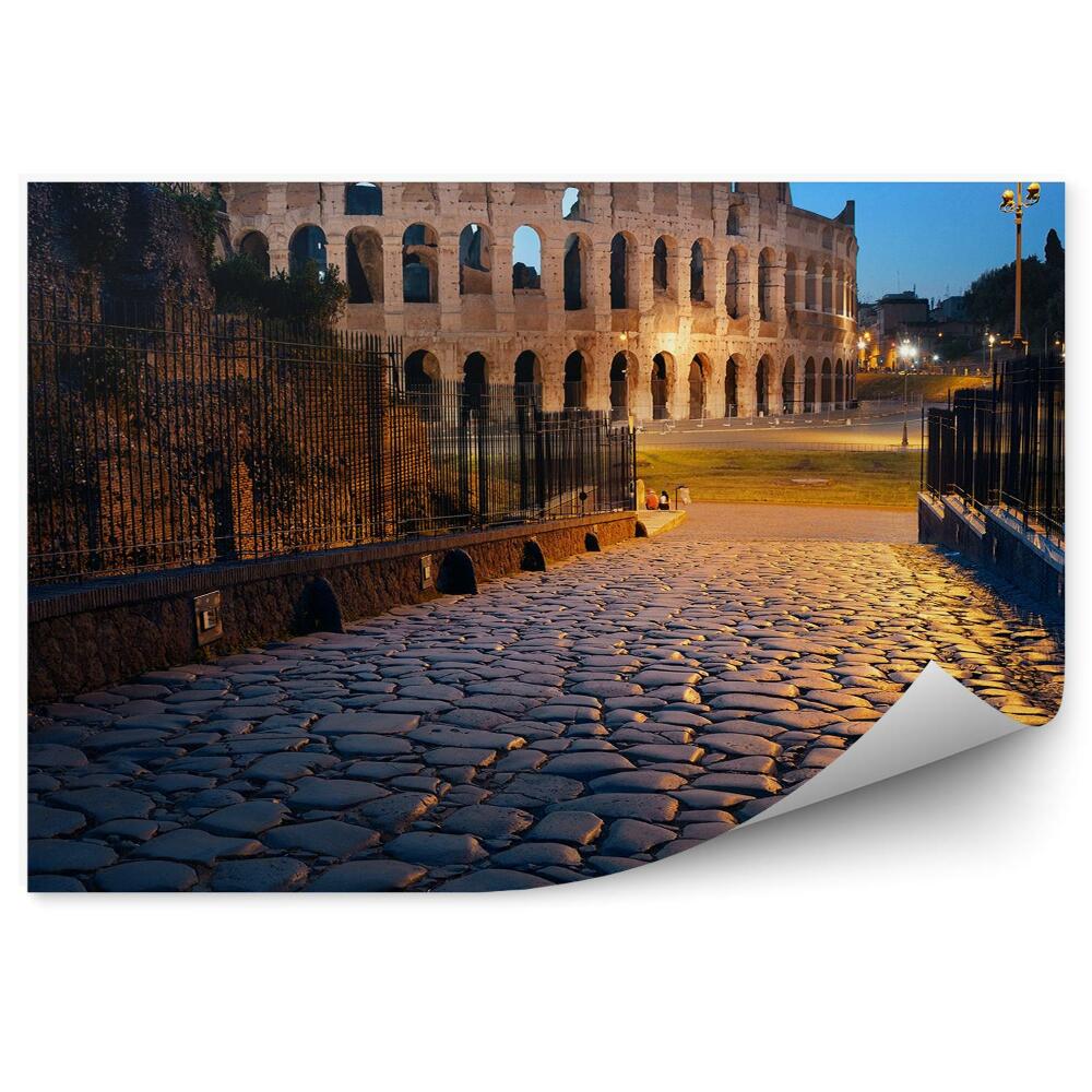 Fototapeta na stenu Noc v Ríme cesta vedúca ku koloseu